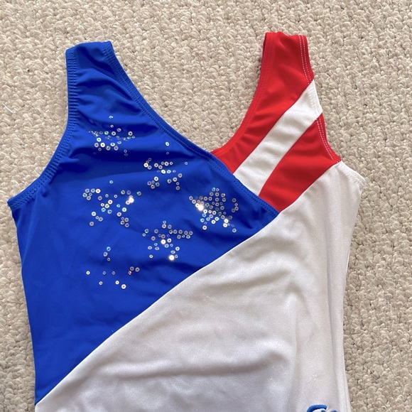 American Flag GK Elite Gymnastics Leotard AS - Picture 2 of 6